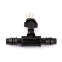 8set 8/11 To 6mm Tee Connectors+Single Hole Atomizing Nozzles High Quality Garden 8/11mm Hose Irrigation System Spray Fittings