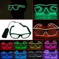 EL Wire LED Glasses Special Shutter Light Up Monochrome EL Wire Glow Shades Eye-wear Glasses W/Driver for Rave Party Christmas
