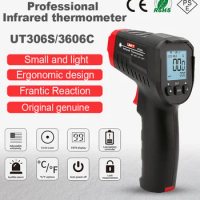 UNI-T Digital Thermometer UT306S UT306C Non-contact industrial Infrared Laser Temperature Meter Temperature Gun Tester-50-500