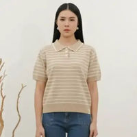 ATASAN RUFFLE POLO GARIS-GARIS S/M