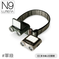 【N9 LUMENA X3多功能LED頭燈《軍綠》】X3 LED/帽燈/吊燈/露營燈/手電筒/緊急照明/戶外照明