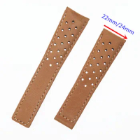 New 22mm 24mm Brown frosted Cow Leather Watchband For TAG HEUER CARRERA Monaco Series Men Band Watch Strap Wrist Bracelet belt