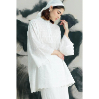 New Kivee - Asha Tunic Ivory / Tunic Katun Bordir