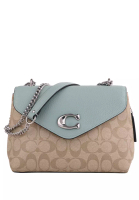 Coach Coach Tammie Shoulder Bag In Signature Canvas - Light Brown/Light Teal
