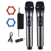 Karaoke Microphones Cordless Karaoke Microphones With Rechargeable Receiver Clear Sound Noise Reduction Microphone System Set