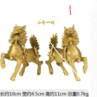 SHUN brass select size copper Kirin Decoration wealth fire Kirin Lucky Crafts