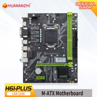 HUANANZHI H61 PLUS M.2 Motherboard M-ATX For Intel LGA 1155 Support i3 i5 i7 DDR3 1333 1600MHz 16GB VGA HDMI-Compatible