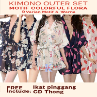 KIMONO OUTER BAJU TIDUR BAJU MALAM LINGERIE PREMIUM BAHAN SIFON (1 SET)