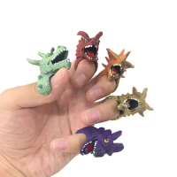Cartoon Realistic Dragon Dinosaur Finger Puppets Set Role Playing Toy Mini Kids Tell Story Prop For Children's Trick Funny Toy