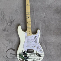White Milk Electric Guitar Elfin Veneer Str Body Maple Fingerboard SSS PIckups Can Custom Color