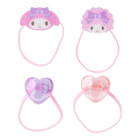 asdfkitty*美樂蒂小綿羊愛心造型橡皮圈-4入-彈力髮束/髮飾/髮圈-日本正版商品