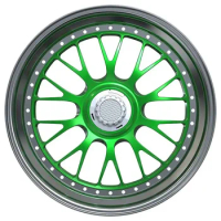 Custom 18 19 20 21 22 Inch Green Car Rims High Quality 2 Piece Polished Lip Forged 6061-T6 Custom Car Wheels