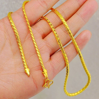 18k镀金项链细款Au750蛇骨项链男锁骨链K金素链O字链毛衣链莫桑石18k gold plated necklace Fine Au750 snake bone necklace Mens coll