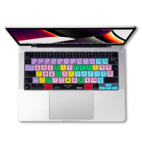 XSKN EU US Final Cut Pro Shortcuts Silicone Keyboard Cover for Apple 2022-2024 Macbook Air 13.6 and Macbook Air 15.3 M2 M3