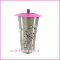 asdfkitty*雙子星不流汗超輕量不鏽鋼保冷保溫杯300ML-不燙手-附矽膠蓋子-香港正版