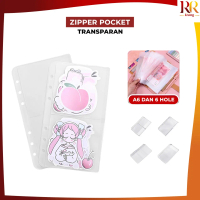 [COD] RR C1105 Zipper Pocket Binder A6 Transparan 6 Hole / Transparent Hand Book Bags Ziplock A6 Pou