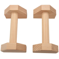 New-1 Pair Parallettes Gymnastics Calisthenics Handstand Bar Wooden Fitness Exercise Tools Training Gear Push-Ups Double Rod Sta