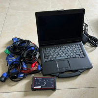 CF-53 I5 8G Laptop Full set Heavy Duty Truck Diagnostic tool DPA5 DPA 5 Dearborn Protocol Adapter 5 with USB connecting