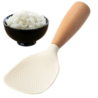 Silicone Rice Spoon Kitchen Ladle Non-stick Saucepan Electric Rice Cooker Serving Scoop with Hanging Holes Household Items