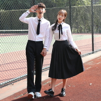 春季學院風校服套裝日系水手服jk襯衫淑女長裙百搭學生裝情侶款