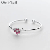 Uini-Tail hot new 925 Tibetan silver national style scent cherry bracelets wholesale silver jewelry birthday gift simple