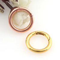 20mm Rose gold/Gold Gate Spring O-Ring Buckles Clips Carabiner Round Push Trigger Snap Hooks For Climbing Equipment Parts