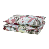 KORSKOVALL 被套附一個枕頭套, 彩色/花朵圖形, 150x200/50x80 公分