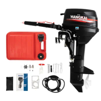 Hangkai 2 Stroke 12HP Outboard Motor 169CC Outboard Motor With Water Cooling CDI System Fishing Boat Engine With Fuel Tank