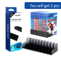 2pcs PS4/Slim/Pro 10 Game Discs Storage Display Stand Black Hard Shell Games Box Holder for Playstation 4 Game Accessories