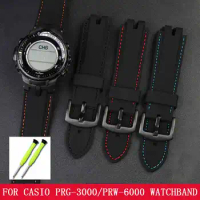 For Casio PRW-3000/3100/6000/6100Y PROTREK Mountaineering Sports Silicone Watchband belt With Modified Men Accessories strap