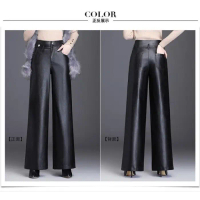 celana wanita/celana kulit sintetis/celana mode kulot pants leather . - Hitam, S Coklat Panjang High