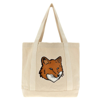 【Maison Kitsune】Fox Head 狐狸頭 帆布 托特包 白色