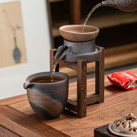 茶漏 茶濾 創意茶葉過濾器懶人泡茶神器日式公道杯茶漏架石磨茶濾