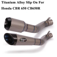 Titanium Alloy Slip On For Honda CBR 650 CB650R CB650F CBR650 Motorcycle GP Exhaust Escape Modified Middle Link Pipe Muffler