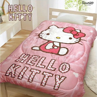 小禮堂 Hello Kitty 單人法蘭絨毯被 150x200cm (可愛小圓點)