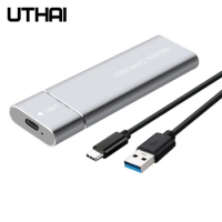 UTHAI T24 USB3.1 Type C to M.2 NGFF SSD Enclosure M2 to USBC Mobile Hard Disk Box HDD Case For 2230/2242/2260/2280 M2 With Cable