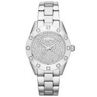 DKNY 璀璨靈魂晶鑽時尚腕錶-銀/36mm