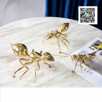 輕奢銅螞蟻蜥蜴動物桌面擺件裝飾品家居樣板房間角幾客廳軟裝飾品
