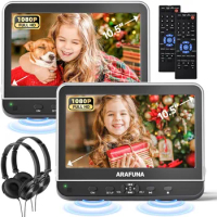 10.51" Portable DVD Player for Car Dual Screen, Car TV with 1080P Full HD HDMI Input, Car DVD Players with Mounting Brac