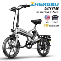 ZHENGBU Electric Bicycle 16 Inch Mini Folding Electric Bike for Adults 400W Fast Commuter Ebike with 48V10AH Lithium Battery