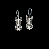 dog earrings Handmade Bull Terrier Carved hollow jewelry golden colors plated fast delivery