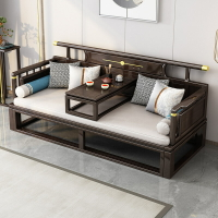 家具 新中式羅漢床伸縮實木客廳家具小戶型推拉床沙發床榻炕幾