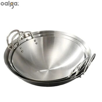 Chinese Stainless Steel Wok Double Gas Cooker Non-Coating Wok Non-Stick Pan Camping Outdoor Chef Cooking Pot Woks Cast Iron Pot