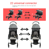 Twin Stroller Detachable Connector พร้อมอุปกรณ์เสริมสำหรับรถเข็นเด็กแบบพับได้แบบพกพา