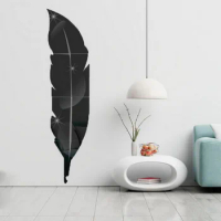 DIY Feather Plume 3D Mirror Wall Sticker for Living Room Art Home Decor Vinyl Decal Acrylic Sticker Mural Wall Decor Wallpaper