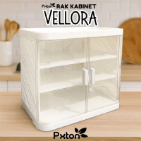 Pxton Rak Kabinet Vellora dengan Desain Modern dan Fungsi Penyimpanan yang Efisien susun 3