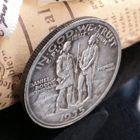 1935丹尼爾·布恩200周年半美元紀念銀幣 拓荒者硬幣西部牛仔題材