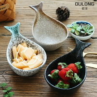 日式水果沙拉碗甜品鯨魚碗陶瓷早餐麥片個性瓜瓢面碗復古異形餐具