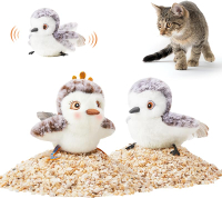 Potaroma Cat Toys Flapping Bird (No Flying) Lifelike Sandpiper Chirp Tweet Rechargeable Touch Activa