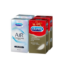 【Durex杜蕾斯】AIR輕薄幻隱裝衛生套8入*2盒+超薄裝12入*2盒